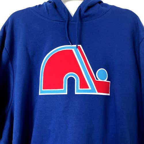 Quebec Nordiques Vintage Hockey Hoodie Blue Adult XXL