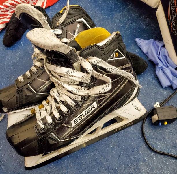 Used Senior Bauer Supreme 1S Hockey Goalie Skates Extra Wide Width Size 9.5