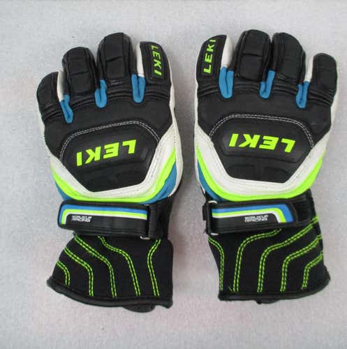 Used Black Youth Small Leki World Cup Race Flex Junior Gloves Size 5.0