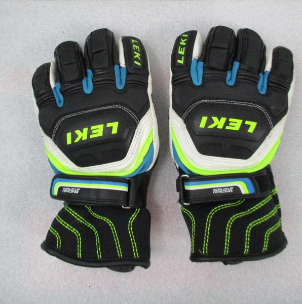 Used Black Youth Small Leki World Cup Race Flex Junior Gloves Size 5.0