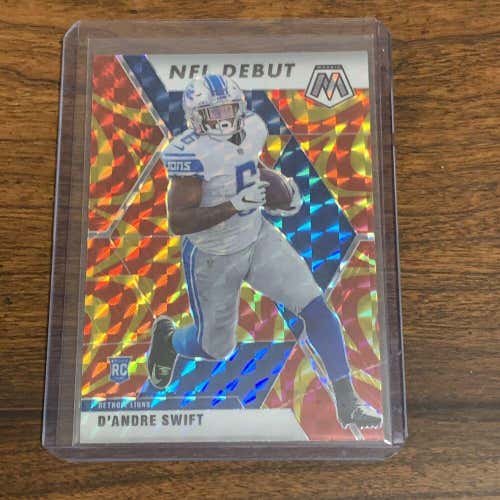 D'Andre Swift Detroit Lions Panini Mosaic NFL Debut Gold Reactive Rookie #274