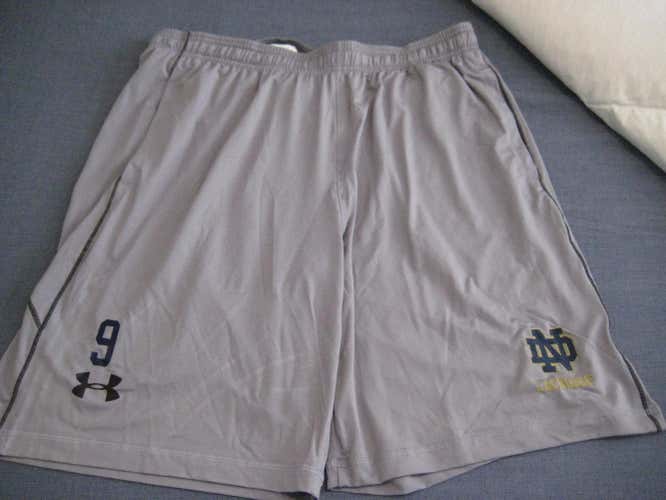 Under Armour Notre Dame team lacrosse practice shorts XL NEW pockets