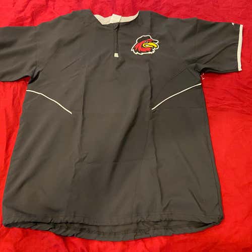 MiLB Rochester Red Wings BP Warm-Up Pullover Black Adult Medium Jacket