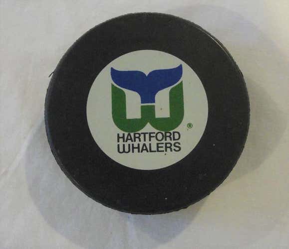 HARTFORD WHALERS GAME USED NHL PUCK 1980'S