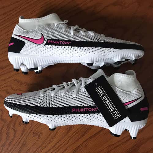 New Size 8.5 NIKE PHANTOM GT ACADEMY DF WHITE-PINK-BLACK Cleats