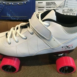 NEW! Pacer GTX 500 White/Pink Roller Skates Kids sz 2 Quad $75 value