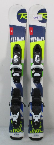 New Kid's Rossignol Terrain 80cm Skis With Look 4.5 Bindings (SY477)