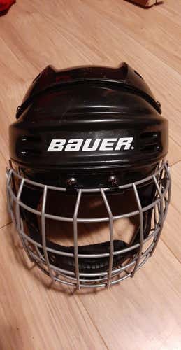 Black Used Medium Bauer HH1000 Helmet with Cage