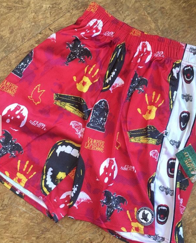 Red Adult Large Flow Society Vampire Shorts