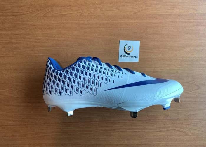 Nike Lunar Vapor Ultrafly Elite 2 Spike Baseball Cleats   White/Blue   (Men’s Size 12)