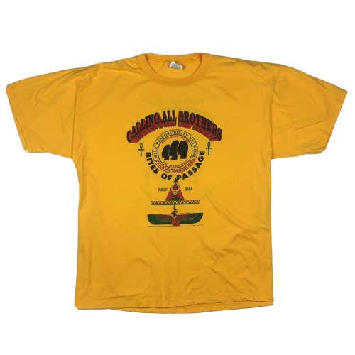Vintage Calling All Brothers Rites of Passage Pontiac Urban League T-Shirt Sz XL