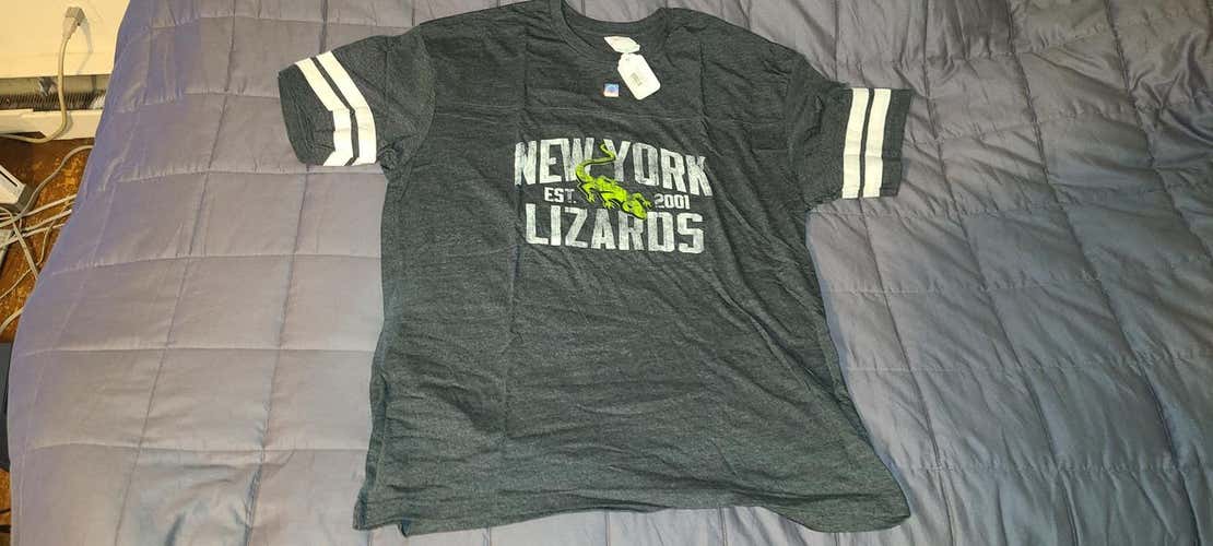 MLL New York Lizards Live and Tell Distressed Gray Adult Men's New XL T-Shirt