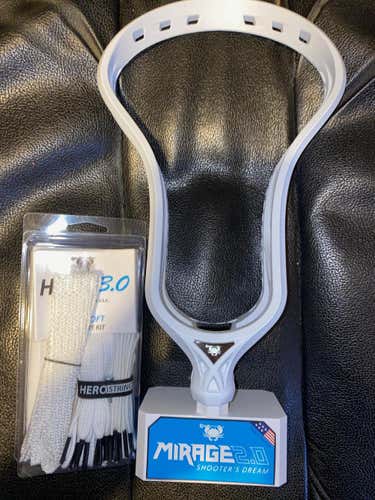 New!! ECD Unstrung Mirage 2.0 Lacrosse Head w Hero 3.0 Complete mesh kit $32.99 value! No Trades!!