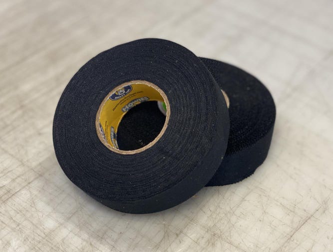 2 Rolls of Howies 1" Wide Black Cloth Stick Tape Pro Quality 24mm X 30yd