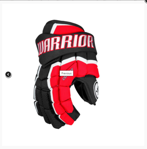 WARRIOR COVERT QR1 HOCKEY GLOVES 15" Red/Blk