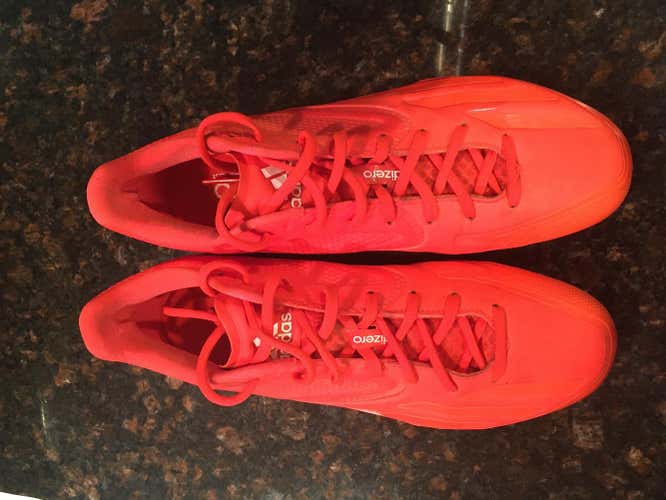Red Used Adult Men's Size 8.0 (Women's 9.0) Metal Adidas Adizero Afterburner