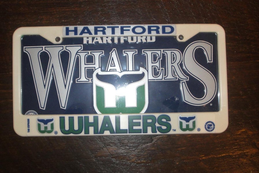 HARTFORD WHALERS VINTAGE LICENSE PLATE FRAME AND LOGO PLATE NEW