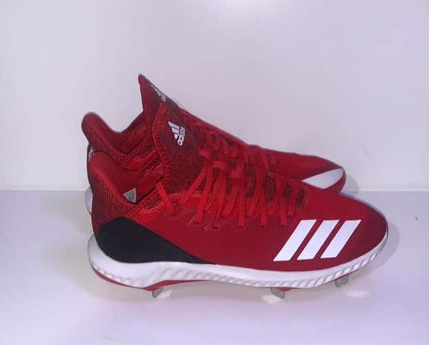 Red Men's Metal Adidas Cleats Size 10