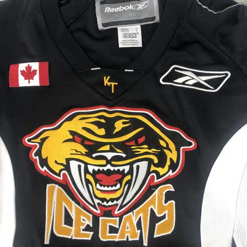 IceCats Black Used Adult Small Reebok Jersey