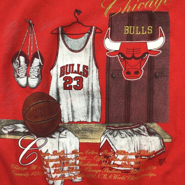 Vintage NBA Chicago Bulls Hoodie Pullover Sweatshirt Big Logo