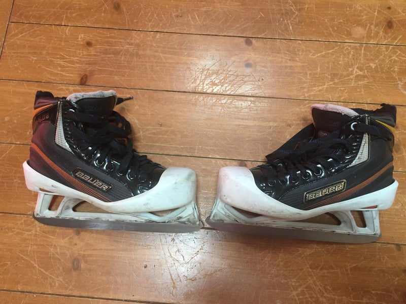 Used Senior Bauer Elite Hockey Goalie Skates Regular Width Skate Size 8