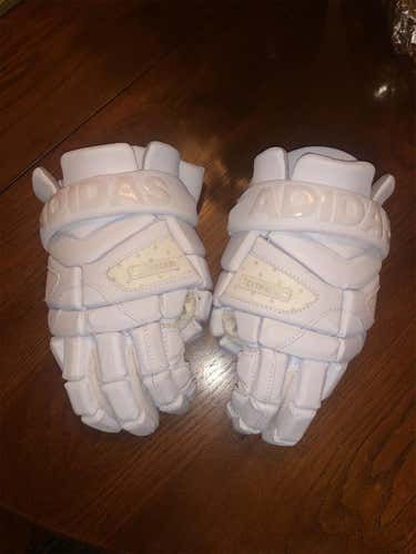White Used Player's Adidas Freak 13" Lacrosse Gloves