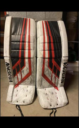 Red Senior 34" Vaughn Velocity VE8 Pro Carbon Pro Stock Goalie Leg Pads