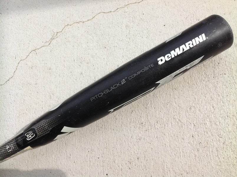 DeMarini CF4 Silver Trace Pitch Black Plus Composite Bat -10 23OZ 33