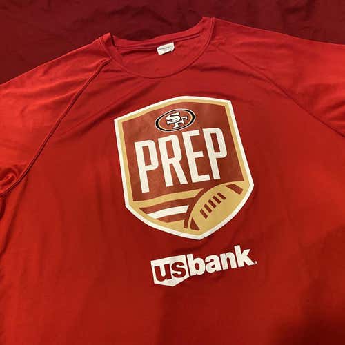 San Francisco 49ers USBank “Prep” High School Football Red Adult XL T-Shirt