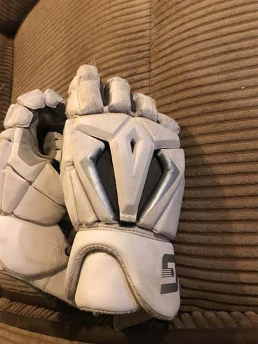 White Used Player's Gait 13" Lacrosse Gloves