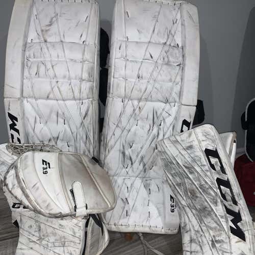White Senior 32" Regular Extreme Flex 3.9  Goalie Full Set