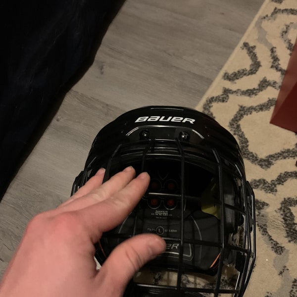 Black Used Large Bauer Re-Akt 75 Helmet