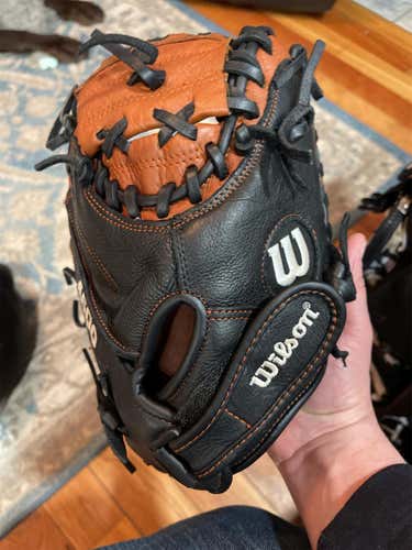 Black Kid Pitch (9YO-13YO) Catcher's A500 32" Baseball Glove