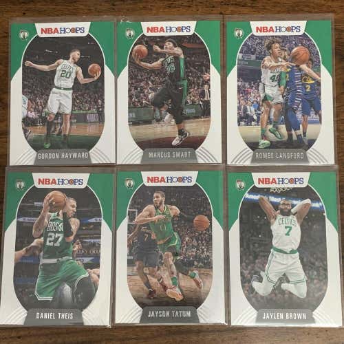 Boston Celtics 20-21 NBA Hoops 6 Card Team Base Set Lot with/Tatum Brown Smart