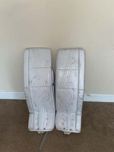 White Senior 34" Vaughn Pro V Elite  Goalie Leg Pads