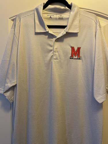 Maryland White Used Men's Adult XL Golf Shirt