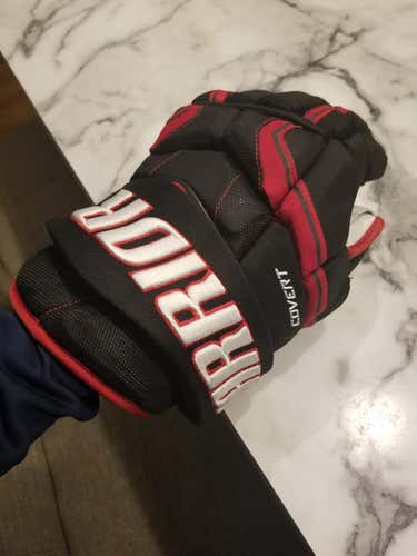 Black, Red, & White New Senior Warrior Covert QRE Gloves 13"
