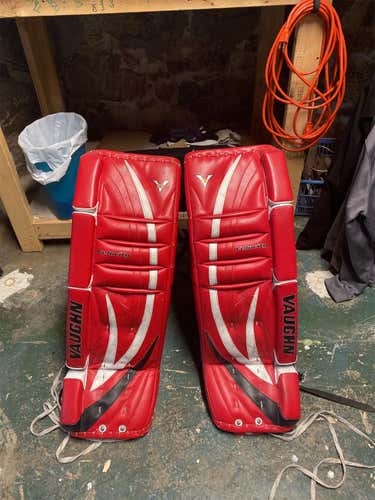 Red Intermediate 31" Vaughn Velocity V5 Goalie Leg Pads