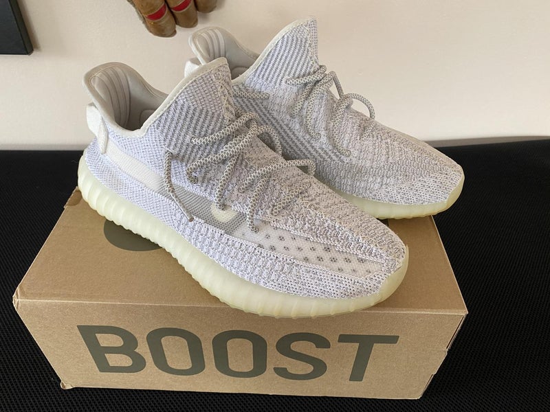 Adidas Yeezy Static 350 V2 Boost White Reflective Used 9.5