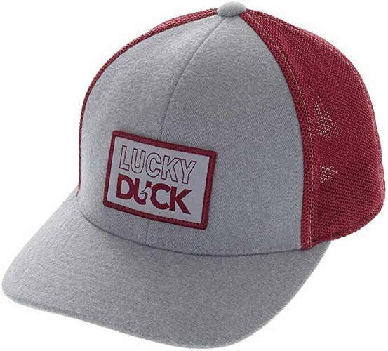 Black Clover Duck Hunter Heather Grey/Maroon Mesh Adjustable Hat
