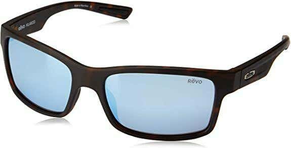 REVO Polarized Sunglasses Crawler Matte Tortoise Frame Blue Water Lens