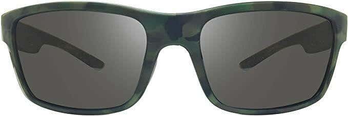 REVO Polarized Sunglasses Crawler Matte Green Camouflage Frame Graphite Lens