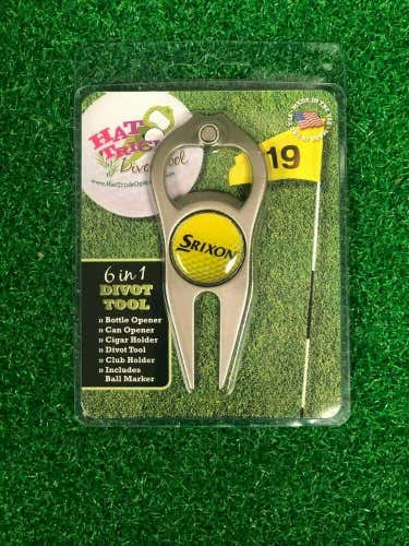 Srixon 6 in 1 Divot Tool-Tour Satin Finish w/Yellow Ball Marker