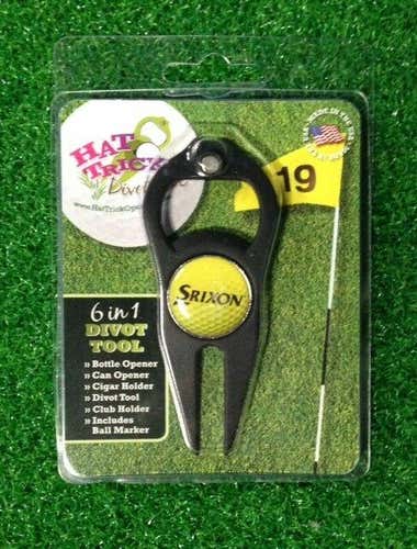 Srixon 6 in 1 Divot Tool-Black Finish w/Yellow Ball Marker