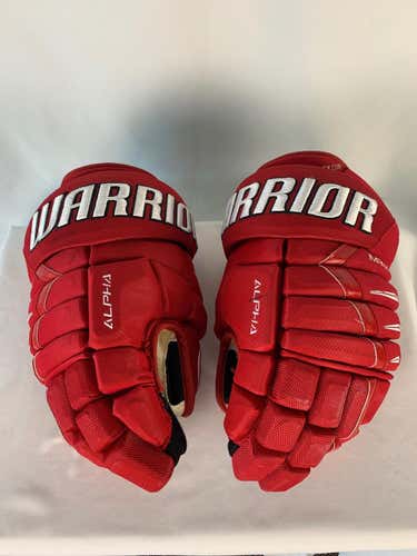 Used RED Warrior Alpha Pro Gloves 14". Allen Americans ECHL