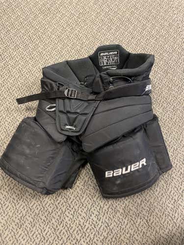 Black Intermediate Large Bauer Supreme S190 Hockey Goalie Pants