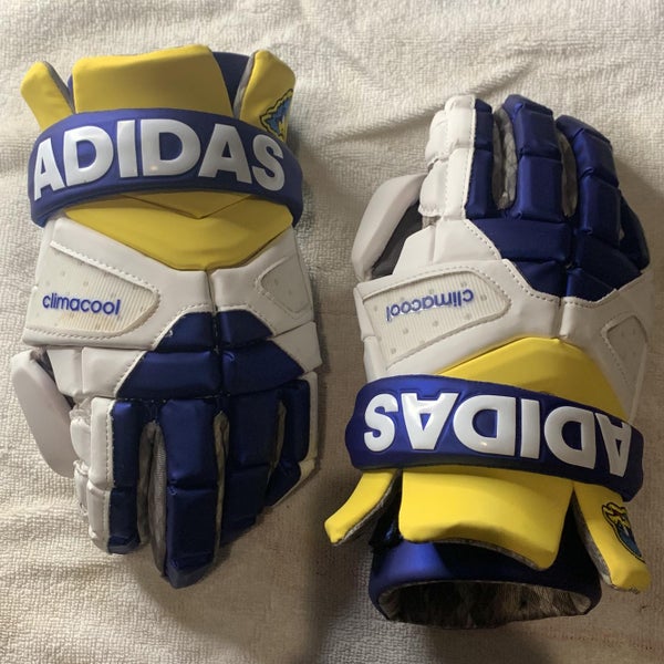 White New Goalie Adidas Eqt Berserker Lacrosse Gloves Team Issued Univ Of Delaware