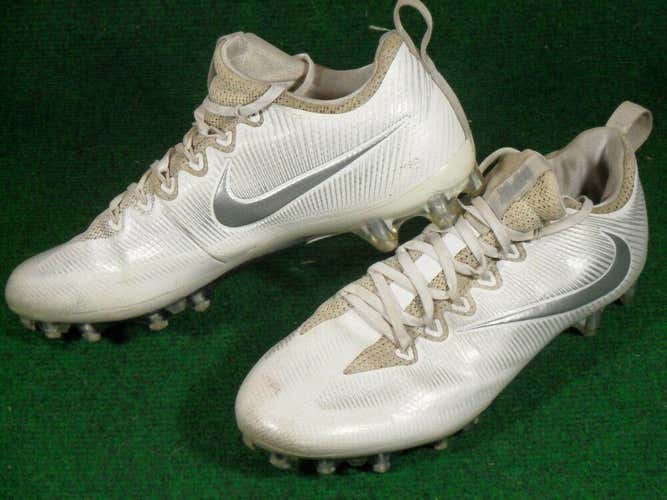 Used Mens Nike VPR Vapor Untouchable Pro Low TD Football Cleats White Silver 10