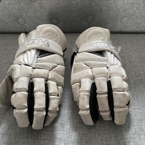 White Player's Maverik M3 13" Lacrosse Gloves