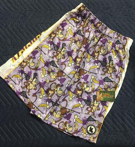 Purple Adult Medium Flow Lacrosse Banana Monkey Shorts